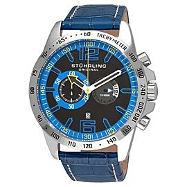 Stuhrling Concorso Laureate 210B.3315C81 Stainless Steel & Leather 48mm Watch