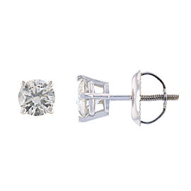 14KT White Gold Diamond Solitaire Earrings