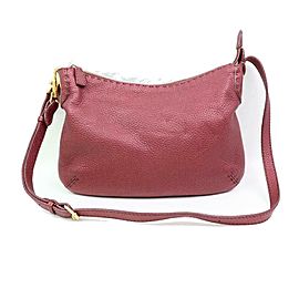 Fendi Bordeaux Selleria Hobo 870355 Burgundy Leather Messenger Bag