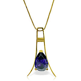 1.5 CTW 14K Solid Gold Nourishment Of Love Sapphire Necklace