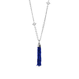 Anzie Sterling Silver Lapis, White Topaz Necklace