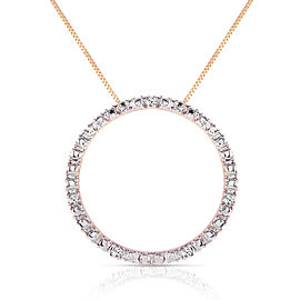 0.1 CTW 14K Solid Gold Eternity Diamond Necklace