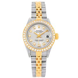 Rolex 69173 Datejust Steel 18k Yellow Gold Diamond Watch