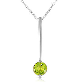 0.65 CTW 14K Solid White Gold Halo Peridot Necklace