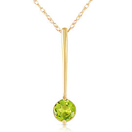 0.65 CTW 14K Solid Gold Piazza Peridot Necklace