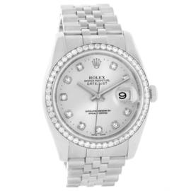 Rolex Datejust 116244 Steel 18K White Gold Diamond Mens Watch