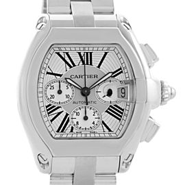 Cartier W62019X6 Roadster Chronograph Silver Dial Mens Automatic Watch