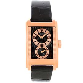 Rolex 5442 Cellini Prince Black Dial 18K Rose Gold Mens Watch