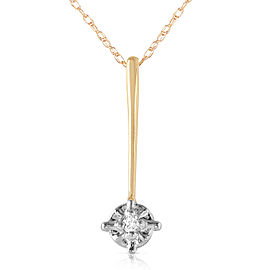 0.03 CTW 14K Solid Gold Necklace Natural Diamond