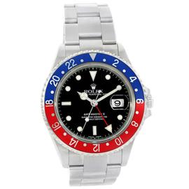 Rolex 16710 GMT Master II Blue Red Pepsi Bezel Date Watch