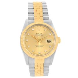 Rolex Datejust 16013 Stainless Steel & 18K Yellow Gold Diamond 36mm Mens Watch