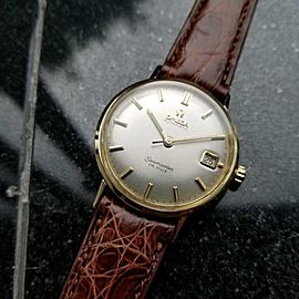 Omega Seamaster Deville Solid 14k Gold Swiss 1960s Automatic Mens Watch LV318