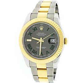 Rolex Datejust II 2-Tone Gold/Steel 41mm Grey Roman Dial Automatic Watch 116333