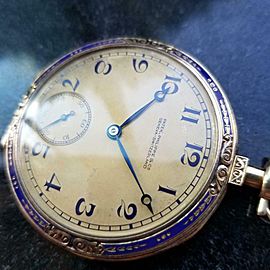 PATEK PHILIPPE Swiss 18k Gold Pocket Watch 46mm, c.1920s w/Box & Papers LV981