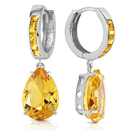 13.2 CTW 14K Solid White Gold Loving Touch Citrine Earrings