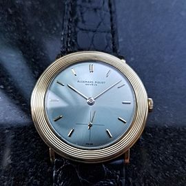 Men's Audemars Piguet 18k Solid Gold Geneve Dress Watch, c.1970s Swiss Lux NS40