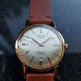 Men's Longines 18k Rose Gold Conquest Automatic, c.1960s Swiss Vintage LV394TAN