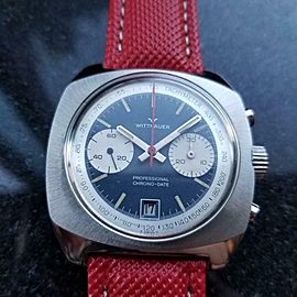 Men's Wittnauer Professional Chrono-Date Hand-Wind 41mm, c.1970s Vintage MX92RED