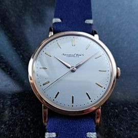 Men's IWC 18k Rose Gold Schaffhausen Manual Wind, c.1950s Swiss Vitnage LV338BLU