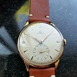 OMEGA Men's 18K Rose Gold cal.265 Dress Watch 37mm c.1947 Swiss Vintage MS177