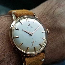 Men's Omega 18k Rose Gold Automatic 2897 Tresor, c.1960s Swiss Vintage LV636TAN