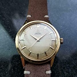 Men's 18k Gold Omega ref.2736 SC Bumper Automatic, c.1952 Vintage Swiss LV489TAN