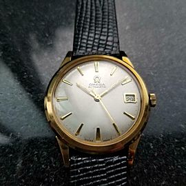 Men's Omega 10k Gold-Capped Date Automatic cal.560 c.1964 Swiss Vintage LV400BLK