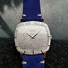 Men's Piaget 18k White Gold Automatic Dress Watch c.1970s Swiss Vintage LV877BLU