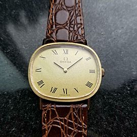 Men's Omega cal.620 Hand-Wind Dress Watch 14k Gold, c.1970 Swiss Luxury LV75BRN