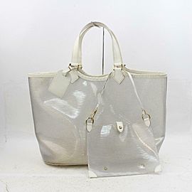 Louis Vuitton Lagoon Bay Plage Clear Gm with Pouch 870680 White Vinyl Tote