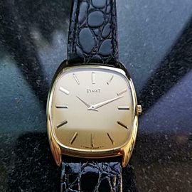 Men's Piaget ref.9591 30mm 18k Gold Manual Wind Ultra-Thin, c.1970s LV833BLK