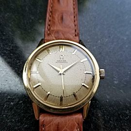 OMEGA Mens 18K Solid Gold 1950s 33mm Bumper Automatic Rare Vintage Swiss LV489