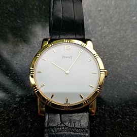 Piaget 32mm Men's Midsize 18K Solid Gold Dancer 1990s Quartz Dress Watch LV590