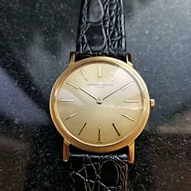 Men's Vacheron & Constantin Patrimony 33mm 18k Gold Dress Watch c.1970s LV978BLK