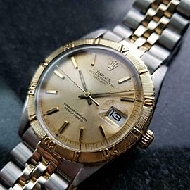 Men's Rolex 18k & ss 36mm 1625 Oyster Datejust "Thunderbird" 1960s Vintage LV893