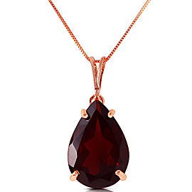 5 CTW 14K Solid Rose Gold Teardrop Garnet Necklace