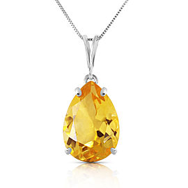 5 CTW 14K Solid White Gold Good News Citrine Necklace