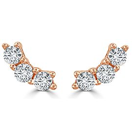 True 14k Rose Gold & Diamond Stud Earrings