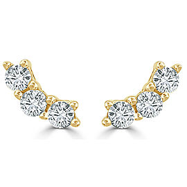 True 14k Yellow Gold & Diamond Stud Earrings