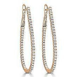 True Inside Out Diamond Hoop Earrings in 14KT Rose Gold 1.60 ctw