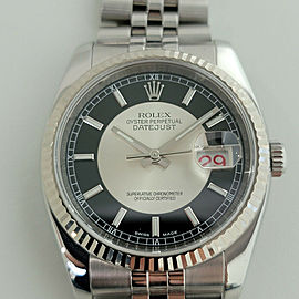 Mens Rolex Oyster Datejust 116234 36mm 18k SS Automatic w Pouch 2000s RJC126