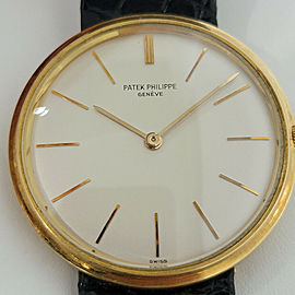 Mens Patek Philippe Calatrava 2591 35mm 18k Gold Manual-Wind 1960s Swiss RJC107