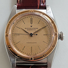 Midsize Rolex Oyster Perpetual 2940 32mm 18k Rose Gold SS Automatic 1940s RA8