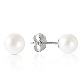 4 CTW 14K Solid White Gold Stud Earrings Natural pearl