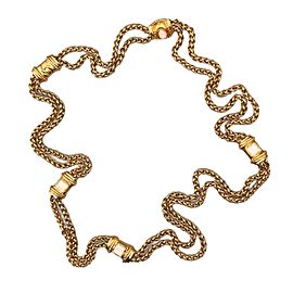 Chanel - Gripoix 95A Barrel Slider Long Double Rope Chain - Gold - Necklace