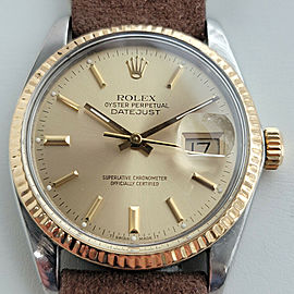 Mens Rolex Oyster Datejust Ref 36mm 18k SS Automatic 1980s Swiss RJC177