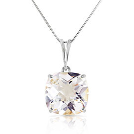 3.6 CTW 14K Solid White Gold Necklace Natural Checkerboard Cut White Topaz