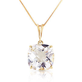 3.6 CTW 14K Solid Gold Necklace Natural Checkerboard Cut White Topaz