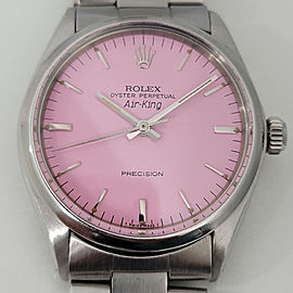 Mens Rolex Oyster Precision 1002 Air King 34mm Pink Dial Automatic 1970s RA172