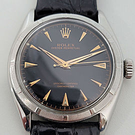 Mens Rolex Oyster Perpetual Ref 6085 34mm Bubbleback Automatic 1950s Swiss RA14B